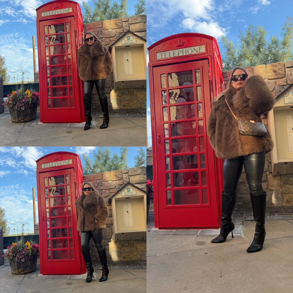 Nordstrom Brown Faux Fur Trench Coat